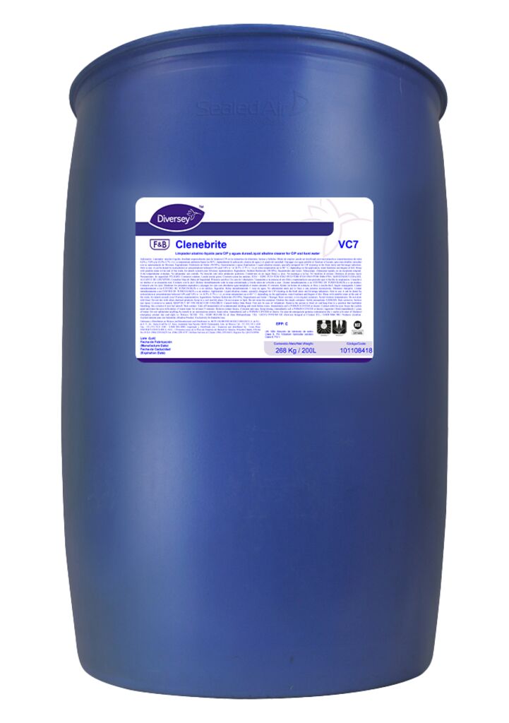 CLENEBRITE VC7 200L - LIMPIADOR ALCALINO LÍQUIDO PARA CIP Y AGUAS DURAS